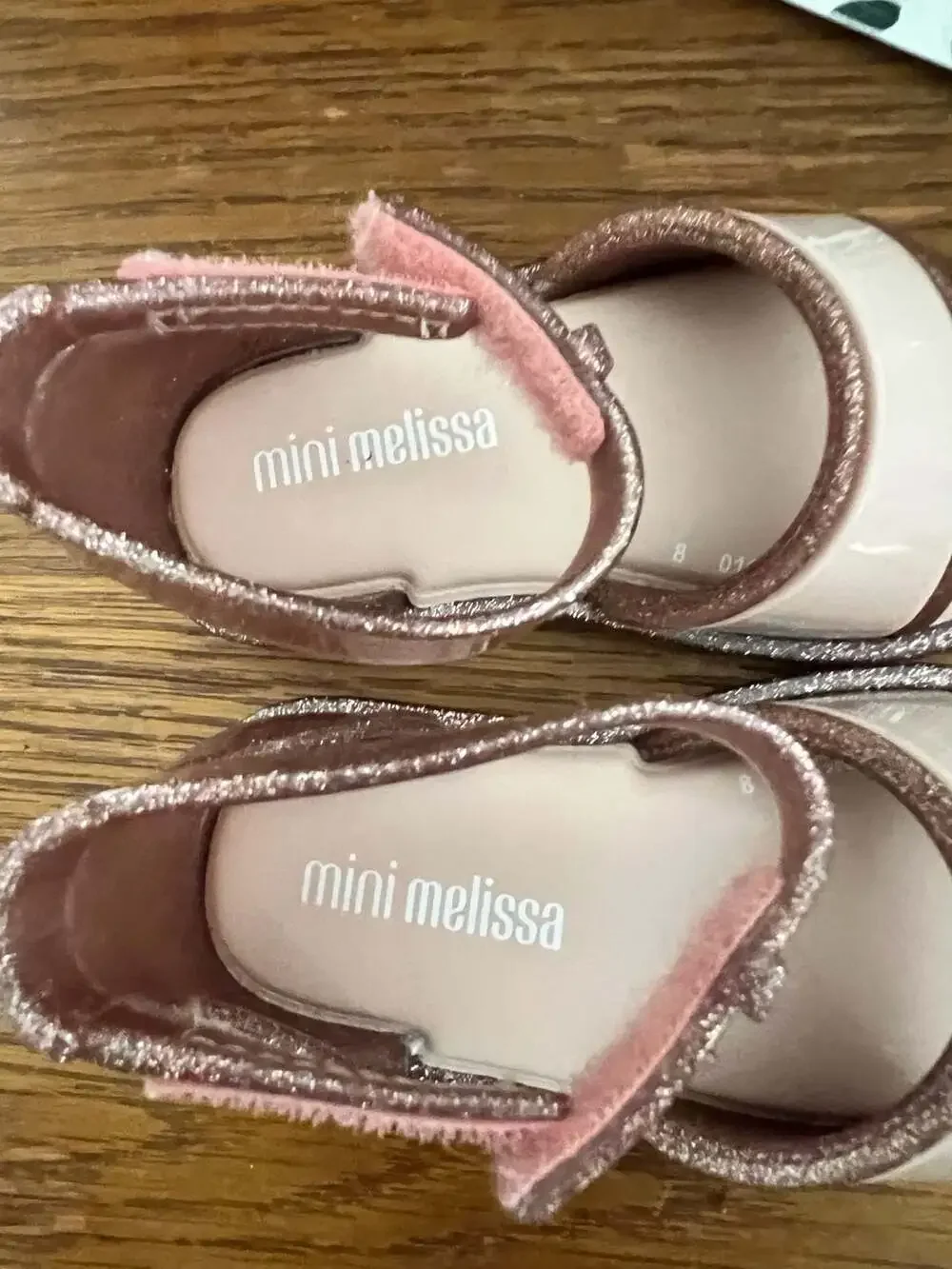 Mini Melissa Mini Mar Pink Glitter Jelly Sandals